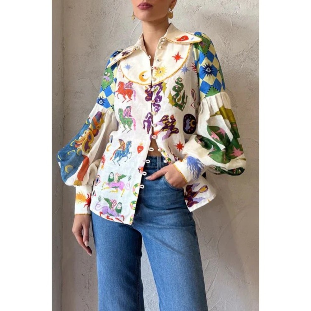 Artistically‎ Chic Boho Print Top Womens 3XL